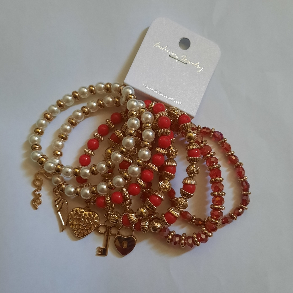 7 Piece Stackable Boho Beaded Bracelet Set